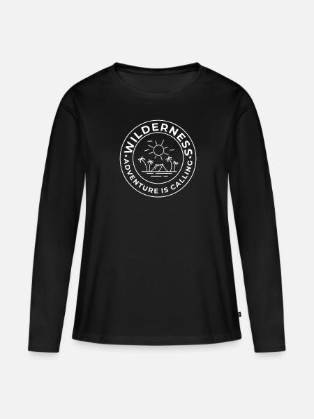 L’aventure en pleine nature appelle à la randonnée - T-shirt manches longues Premium bio Femme - noir