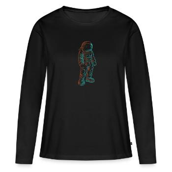 Astronaute astronaute cosmonaute - T-shirt manches longues Premium bio Femme - noir - Devant - Julia (174cm)