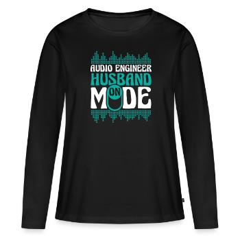 Ingénieur du son Ingénieur du son mari - T-shirt manches longues Premium bio Femme - noir - Devant - Julia (174cm)