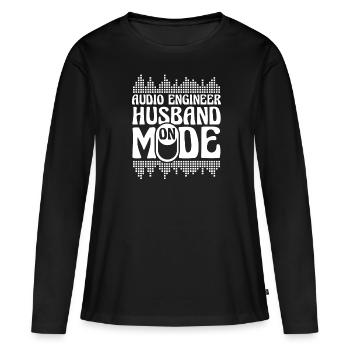 Ingénieur du son Ingénieur du son mari - T-shirt manches longues Premium bio Femme - noir - Devant - Julia (174cm)