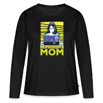 Web Developer Web Developer Web Developer - Women's Premium Organic Long Sleeve Shirt - black - Front - Julia (174cm)