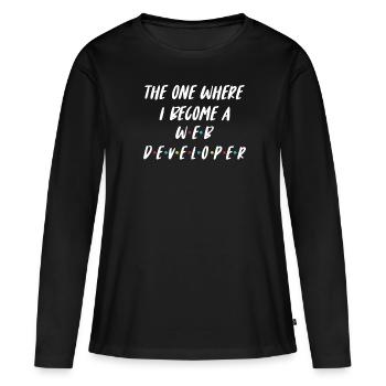 Web Developer Web Developer Web Developer - Women's Premium Organic Long Sleeve Shirt - black - Front - Julia (174cm)