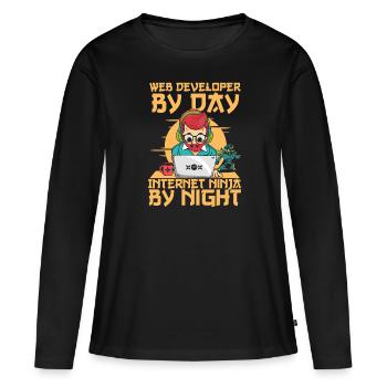 Web Developer Web Developer Web Developer - Women's Premium Organic Long Sleeve Shirt - black - Front - Julia (174cm)