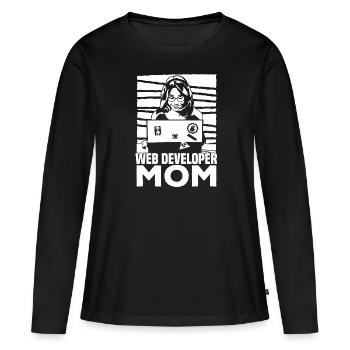Web Developer Web Developer Web Developer - Women's Premium Organic Long Sleeve Shirt - black - Front - Julia (174cm)