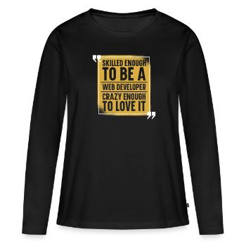 Développeur Web Développeur Web Développeur Web - T-shirt manches longues Premium bio Femme - noir - Devant - Julia (174cm)