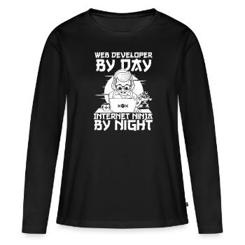 Web Developer Web Developer Web Developer - Women's Premium Organic Long Sleeve Shirt - black - Front - Julia (174cm)