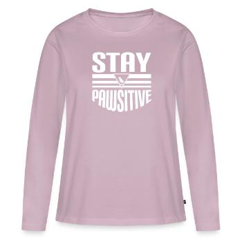 Restez pattesif - T-shirt manches longues Premium bio Femme - rose poudré - Devant - Julia (174cm)