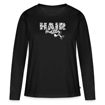 Hairdresser Hairstylist Scissors Hair Hustler - Women's Premium Organic Long Sleeve Shirt - black - Front - Julia (174cm)