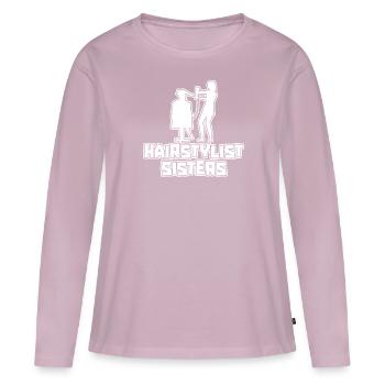 Coiffeuse Coiffeuse Sœurs - T-shirt manches longues Premium bio Femme - rose poudré - Devant - Julia (174cm)