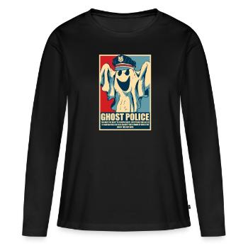 Halloween Funny Spirit - T-shirt manches longues Premium bio Femme - noir - Devant - Julia (174cm)