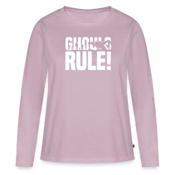 Halloween - T-shirt manches longues Premium bio Femme - rose poudré - Devant - Julia (174cm)