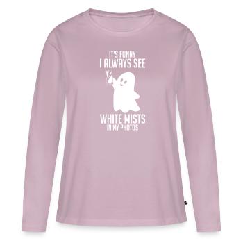 Halloween - T-shirt manches longues Premium bio Femme - rose poudré - Devant - Julia (174cm)