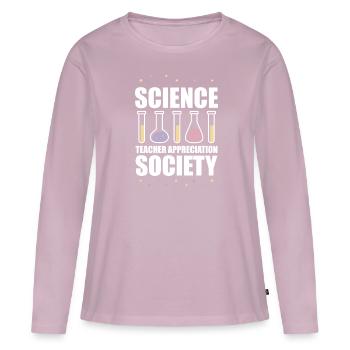 Science Scientists Society - Women's Premium Organic Long Sleeve Shirt - dusky pink - Front - Julia (174cm)