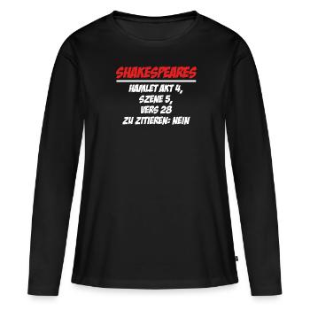 Schwarzer Humor Ironie - Frauen Premium Bio Langarmshirt - Schwarz - Vorne - Julia (174cm)