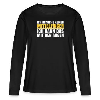 Schwarzer Humor Ironie - Frauen Premium Bio Langarmshirt - Schwarz - Vorne - Julia (174cm)