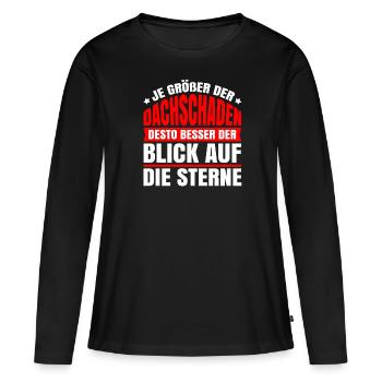 Schwarzer Humor Ironie - Frauen Premium Bio Langarmshirt - Schwarz - Vorne - Julia (174cm)