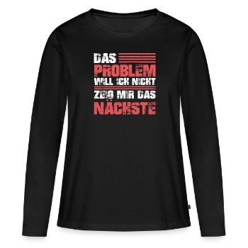 Schwarzer Humor Ironie - Frauen Premium Bio Langarmshirt - Schwarz - Vorne - Julia (174cm)