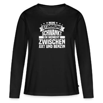 Schwarzer Humor Ironie - Frauen Premium Bio Langarmshirt - Schwarz - Vorne - Julia (174cm)