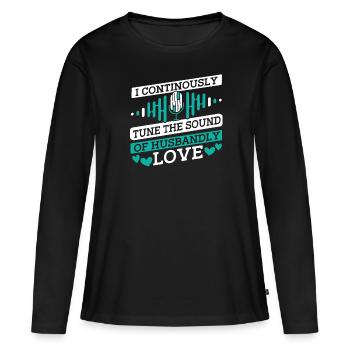 Ingénieur du son Ingénieur du son mari - T-shirt manches longues Premium bio Femme - noir - Devant - Julia (174cm)