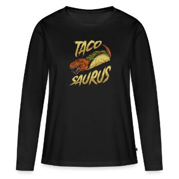 Dinosaurier Erwachsener Dinosaurier - Frauen Premium Bio Langarmshirt - Schwarz - Vorne - Julia (174cm)