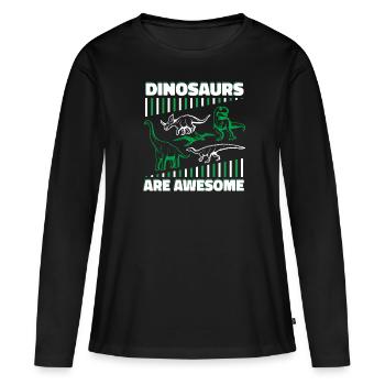 Dinosaurier Erwachsener Dinosaurier - Frauen Premium Bio Langarmshirt - Schwarz - Vorne - Julia (174cm)