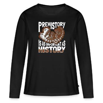 Dinosaurier Erwachsener Dinosaurier - Frauen Premium Bio Langarmshirt - Schwarz - Vorne - Julia (174cm)