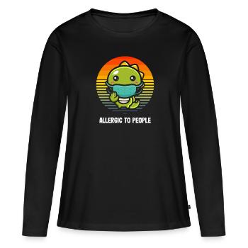 Dinosaurier Erwachsener Dinosaurier - Frauen Premium Bio Langarmshirt - Schwarz - Vorne - Julia (174cm)