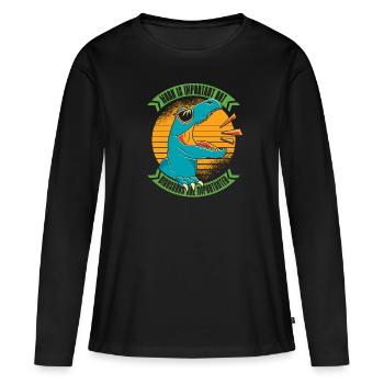Dinosaurier Erwachsener Dinosaurier - Frauen Premium Bio Langarmshirt - Schwarz - Vorne - Julia (174cm)