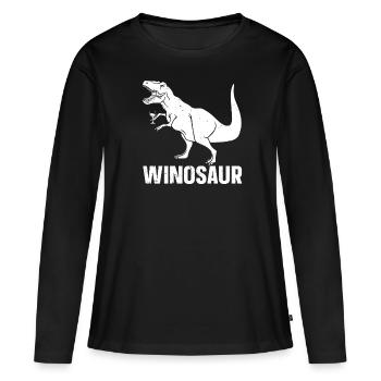 Dinosaurier Erwachsener Dinosaurier - Frauen Premium Bio Langarmshirt - Schwarz - Vorne - Julia (174cm)