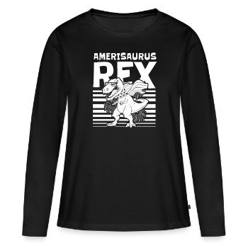 Dinosaurier Erwachsener Dinosaurier - Frauen Premium Bio Langarmshirt - Schwarz - Vorne - Julia (174cm)
