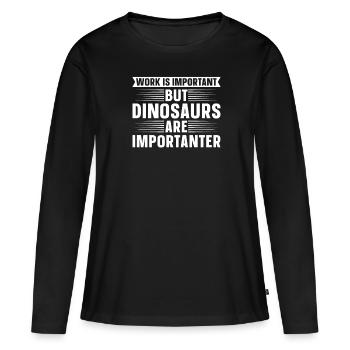 Dinosaurier Erwachsener Dinosaurier - Frauen Premium Bio Langarmshirt - Schwarz - Vorne - Julia (174cm)