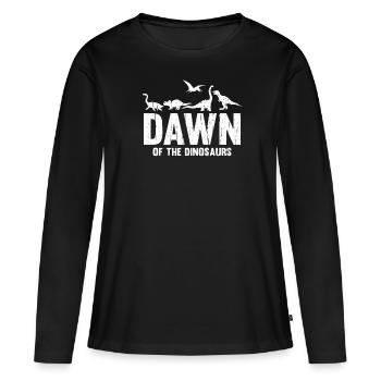 Dinosaurier Erwachsener Dinosaurier - Frauen Premium Bio Langarmshirt - Schwarz - Vorne - Julia (174cm)