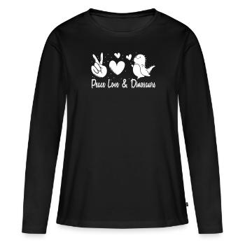 Dinosaurier Erwachsener Dinosaurier - Frauen Premium Bio Langarmshirt - Schwarz - Vorne - Julia (174cm)