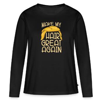 Coiffeur Coiffeur Coiffeur - T-shirt manches longues Premium bio Femme - noir - Devant - Julia (174cm)