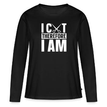 Coiffeur Coiffeur Coiffeur - T-shirt manches longues Premium bio Femme - noir - Devant - Julia (174cm)