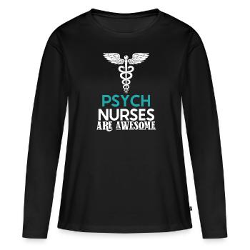Infirmier - T-shirt manches longues Premium bio Femme - noir - Devant - Julia (174cm)