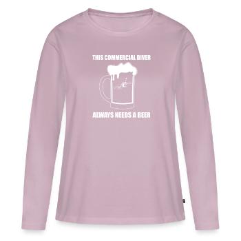Diving Divers Commercial Diving - Women's Premium Organic Long Sleeve Shirt - dusky pink - Front - Julia (174cm)