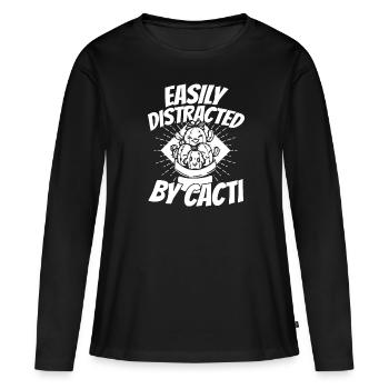 Cactus Jardin Cactus - T-shirt manches longues Premium bio Femme - noir - Devant - Julia (174cm)