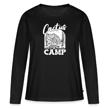 Cactus Jardin Cactus - T-shirt manches longues Premium bio Femme - noir - Devant - Julia (174cm)