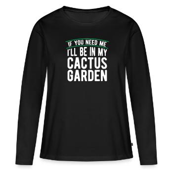 Cactus Jardin Cactus - T-shirt manches longues Premium bio Femme - noir - Devant - Julia (174cm)