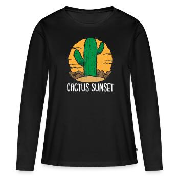 Cactus Jardin Cactus - T-shirt manches longues Premium bio Femme - noir - Devant - Julia (174cm)