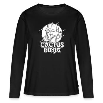 Cactus Jardin Cactus - T-shirt manches longues Premium bio Femme - noir - Devant - Julia (174cm)
