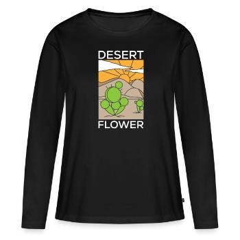 Cactus Jardin Cactus - T-shirt manches longues Premium bio Femme - noir - Devant - Julia (174cm)