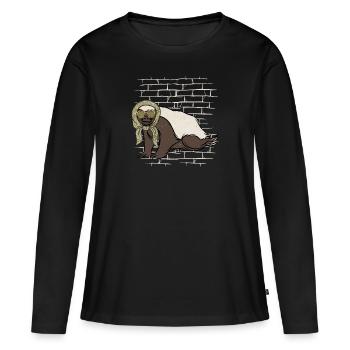 Honey Badger Ratel Lunettes de soleil avec foulard - T-shirt manches longues Premium bio Femme - noir - Devant - Julia (174cm)