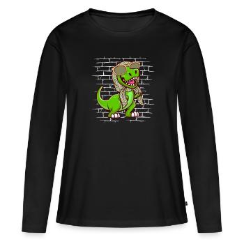 Trex T Rex Dino Lunettes de soleil Echarpe - T-shirt manches longues Premium bio Femme - noir - Devant - Julia (174cm)