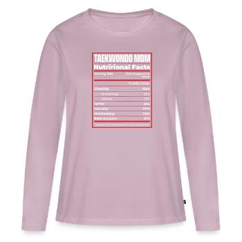 Taekwondo Valeur nutritive - T-shirt manches longues Premium bio Femme - rose poudré - Devant - Julia (174cm)