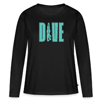 Plongée sous-marine - T-shirt manches longues Premium bio Femme - noir - Devant - Julia (174cm)