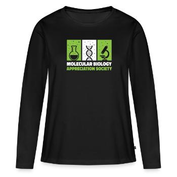 Biologiste Biologiste moléculaire - T-shirt manches longues Premium bio Femme - noir - Devant - Julia (174cm)