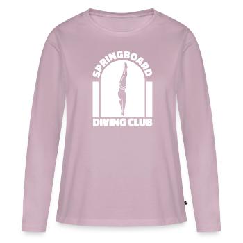 Club de plongée - T-shirt manches longues Premium bio Femme - rose poudré - Devant - Julia (174cm)