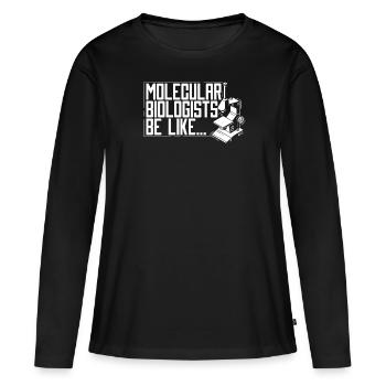 Biologiste Biologiste Microscope Biologiste moléculaire - T-shirt manches longues Premium bio Femme - noir - Devant - Julia (174cm)